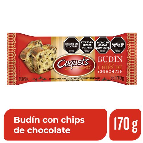 Budin Cuquets Vainilla con Chips de Chocolate 170 Gr.