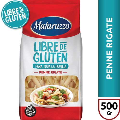 Fideos Penne Rigate Libre De Gluten Matarazzo 500 Gr.