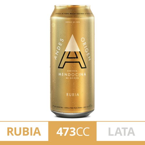 Cerveza Andes Rubia en lata 473 Ml.