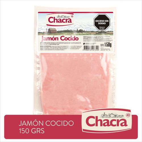 Jamón Cocido Feteado Chacra 150 Gr.