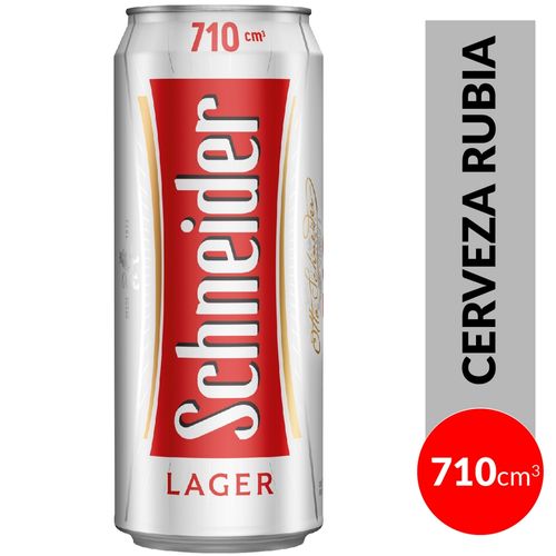 Cerveza Rubia Schneider lata 710 Ml.