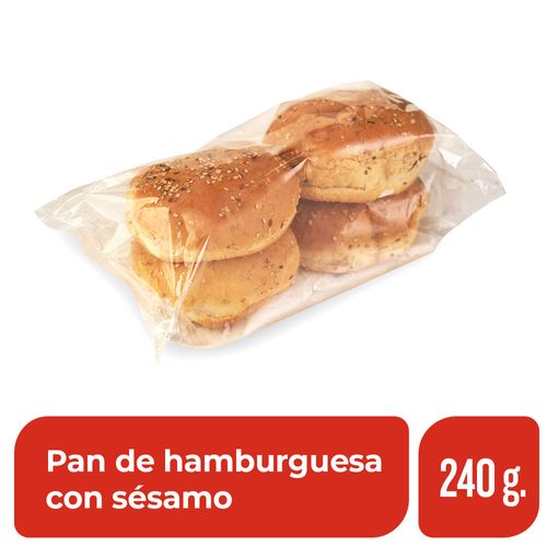 Pan de Hamburguesa con Sésamo 240 Gr.