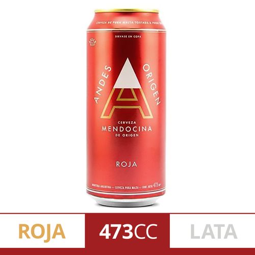 Cerveza Roja Andes en lata 473 Ml.