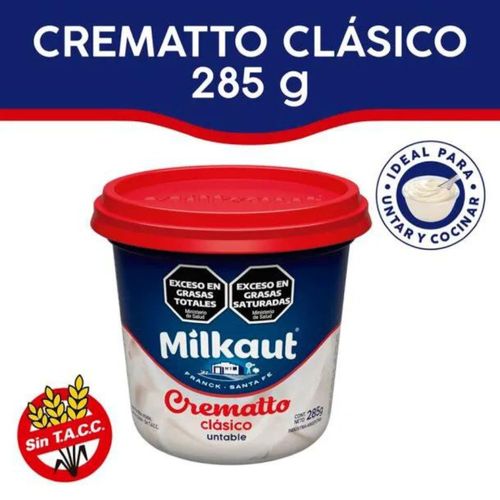 Queso Untable  Milkaut Crematto Clásico 285 Gr.