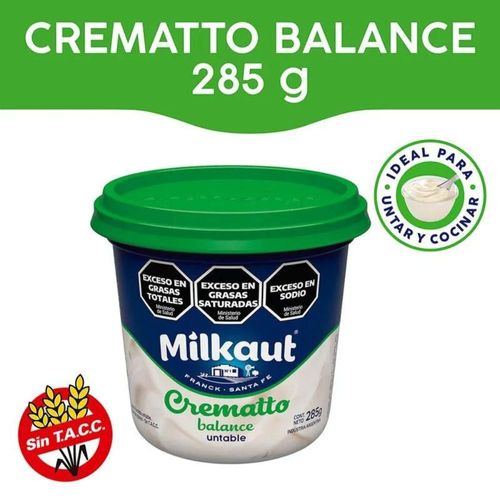 Queso Untable Light Milkaut Crematto 285 Gr.