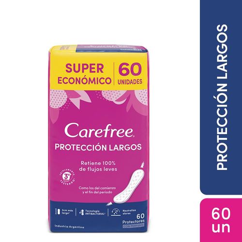 Protectores Diarios Carefree Protección Largos X60 Ud.