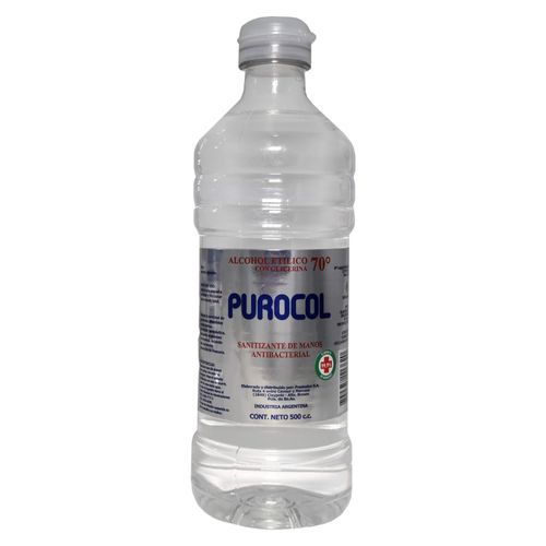 Alcohol Etílico Purocol 70° Con Glicerina 500 Ml.