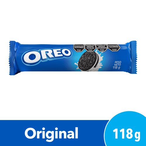 Galletitas Oreo Rellenas con Crema Sabor Original Menos sodio 118 Gr.