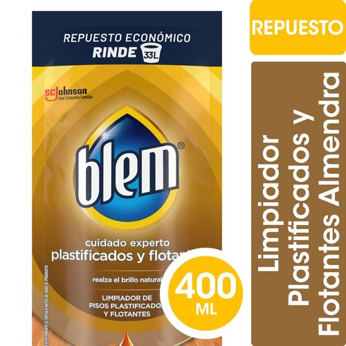 Limpiador de Pisos Plastificados y Flotantes Blem Original Repuesto Económico 400 Ml.