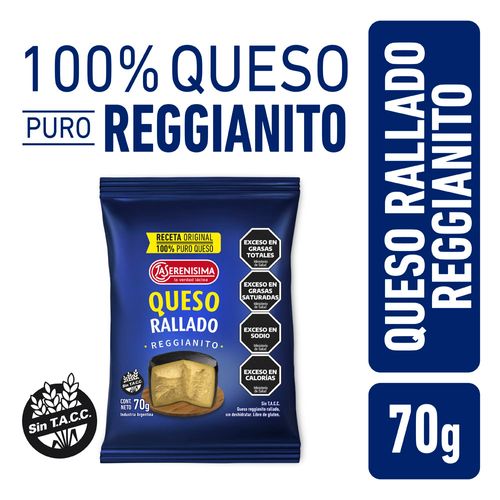 Queso Reggianito rallado La Serenisima 70 Gr.