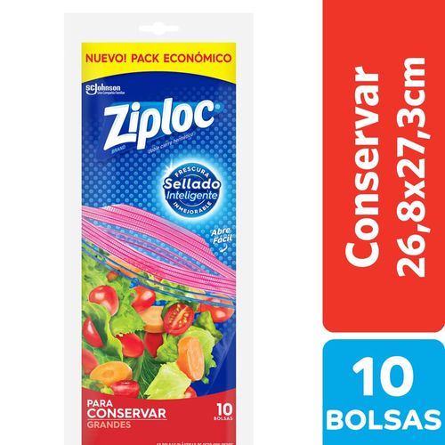 Bolsas Herméticas Ziploc para Conservar Grande 10 Ud.