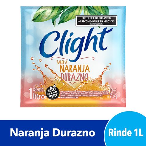 Jugo En Polvo Clight Naranja Durazno 7,5 Gr.