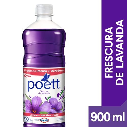 Limpiador Líquido Aromatizante Poett Frescura de Lavanda (Botella) 900 Ml.