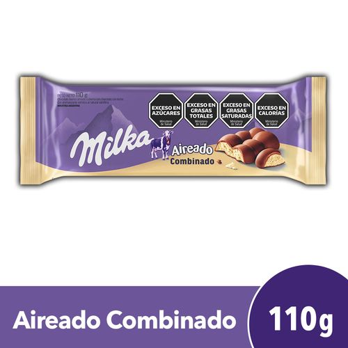 Chocolate Milka Aireado Combinado 110 Gr.