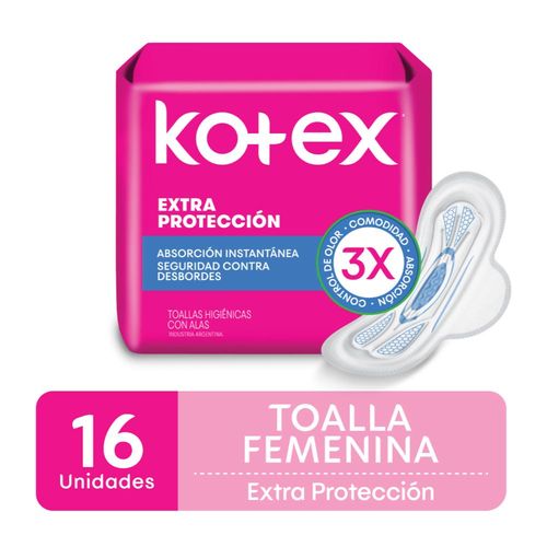 Toalla Higiénica Kotex Extra Protección x 16 Ud.