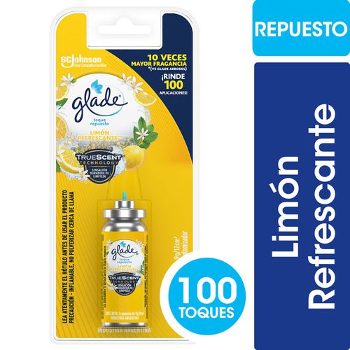 Aromatizante de Ambientes Glade Toque Limón Refrescante Repuesto 9 Gr.