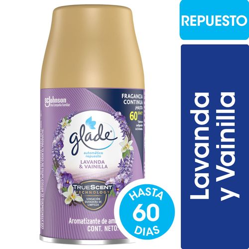 Aromatizante de Ambientes Automático Glade Lavanda y Vainilla Repuesto 175 Gr.