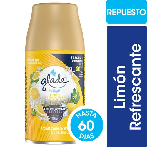 Aromatizante de Ambientes Automático Glade Limón Refrescante Repuesto 175 Gr.