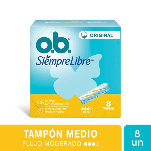 Tampones Ob Siempre Libre Medio X 8 Ud.