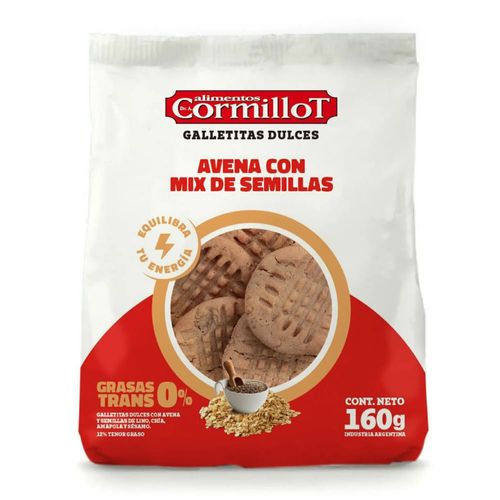 Galletitas de Avena Cormillot con Semillas 160 Gr.