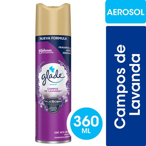 Aromatizante de Ambientes Glade Campos de Lavanda en Aerosol 360ml