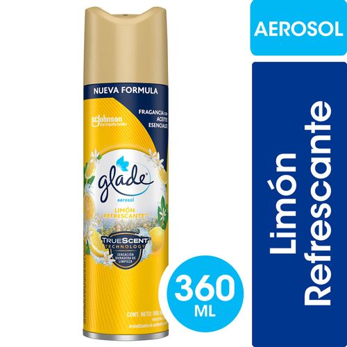 Aromatizante de Ambientes Glade Limón Refrescante en Aerosol 360ml