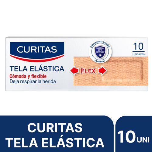 Apósitos Adhesivos Curitas Tela Elástica Ideal Para Heridas en Articulaciones x 10 Ud.