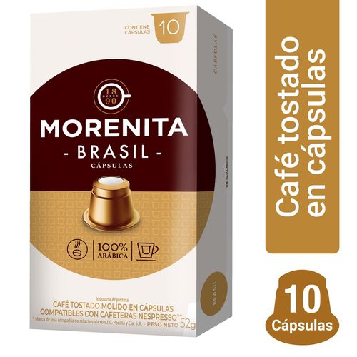 Cápsulas de Café La Morenita Brasil 10 Un.