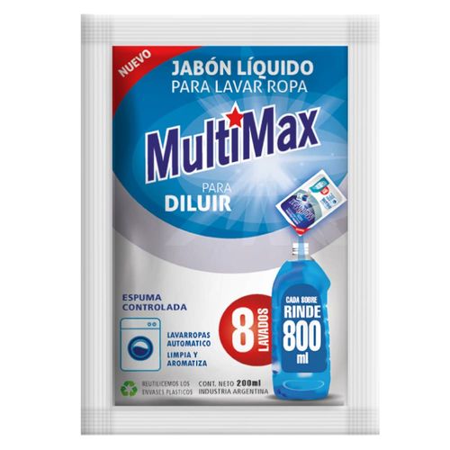 Jabón Líquido Multimax rinde 8 lavados 200 Ml.