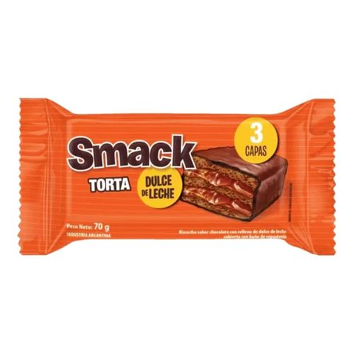 Bizcochuelo Smack Doble relleno Dulce de Leche 70 Gr.