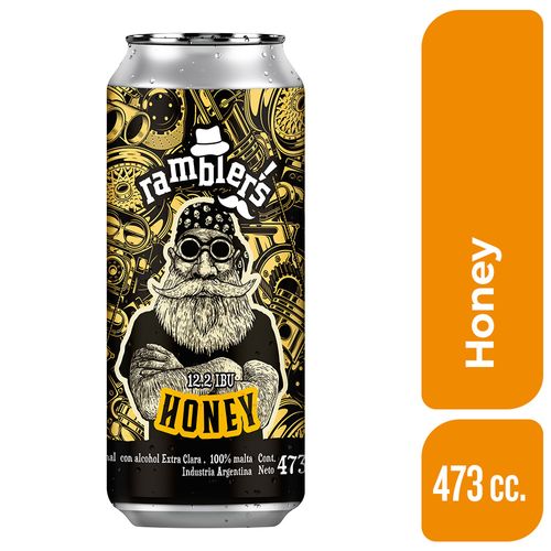 Cerveza Honey Lata Ramblers 473 Ml.