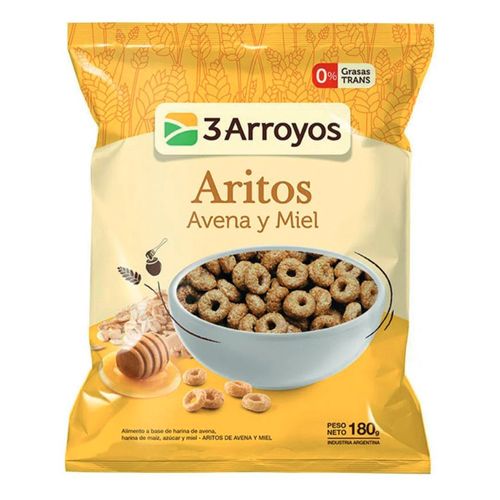 Aritos 3 Arroyos Avena y Miel 180 Gr.