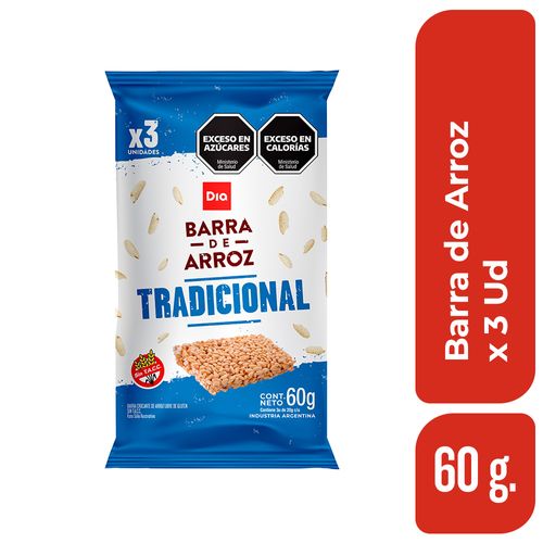 Barra de Arroz Tradicional x 3Ud Dia 60 Gr.