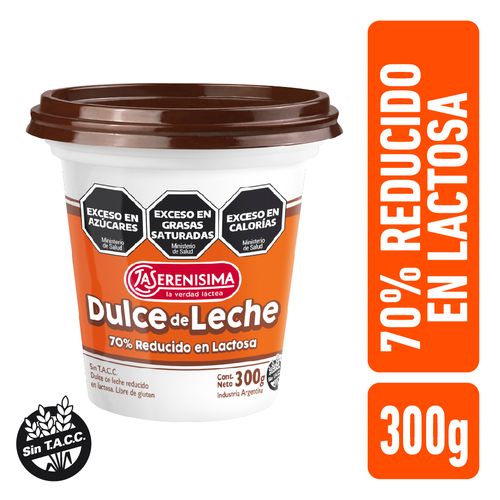 Dulce de Leche Reducido En Lactosa La Serenisima 300 Gr