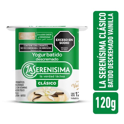 Yogur batido descremado vainilla La Serenísima Clásico 120gr