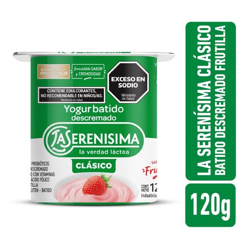 Yogur batido descremado frutilla La Serenísima Clásico 120gr