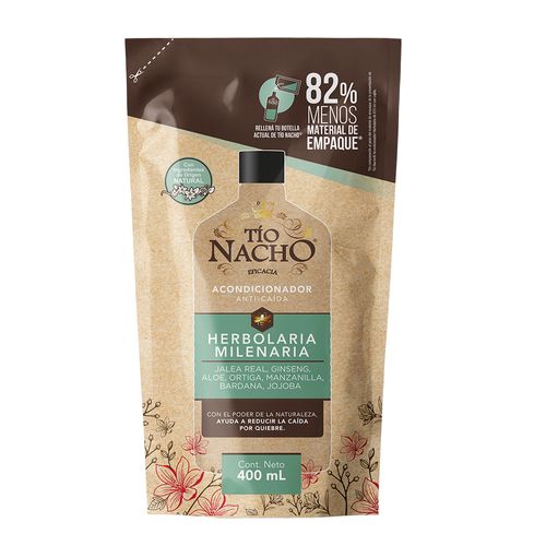 Acondicionador Herbolaria Milenaria Recargable Doypack Tio NAcho x 400 ML.