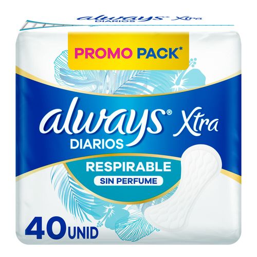 Always Xtra Diarios Respirable Protectores Diarios 40 Ud.