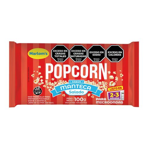 Popcorn Salado Sabor Manteca Marloms 100 Gr.