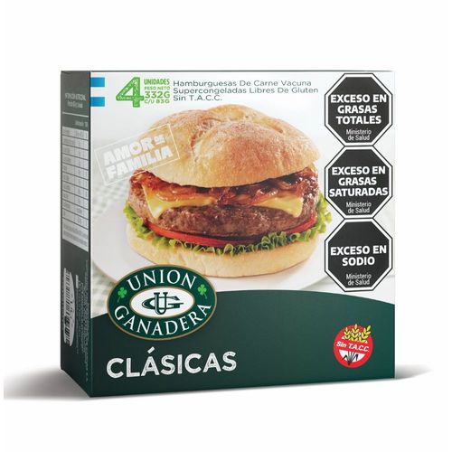 Hamburguesa X 4 Ud Unión Ganadera 332 Gr.