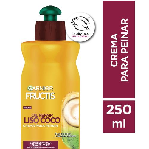 Crema Para Peinar Fructis Liso Coco 200 Ml.