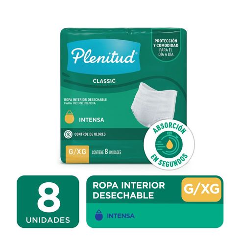 Ropa Interior Desechable Plenitud Classic G/XG x 8 Ud.