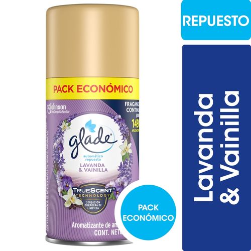 Aromatizante de Ambientes Automático Glade Lavanda y Vainilla Repuesto 170 Ml.