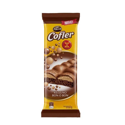 Tableta Aireado Chocolate Bon o Bon 67 Gr.