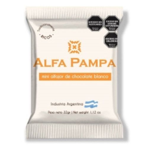 Alfajor Dulce de Leche Blanco Alfa Pampa 32 Gr.