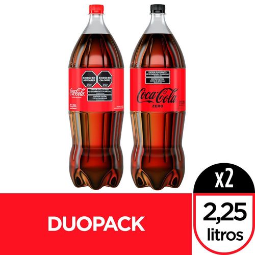 Combo Duo Coca Regular + Coca Zero Coca Cola 2,25 Lt.