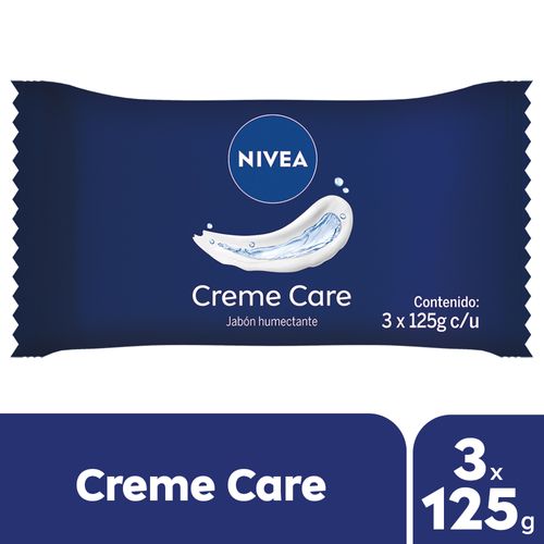 Jabón Humectante Creme Care Para Todo Tipo De Piel Nivea 3 X 125 Gr.