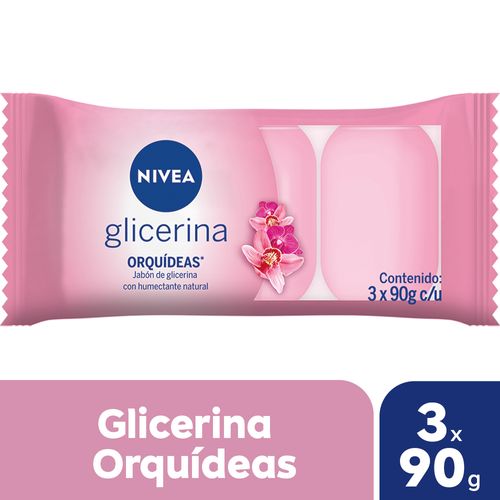 Jabón Humectante Con Glicerina Orquídeas Para Todo Tipo De Piel Nivea 3 X 90 Gr.