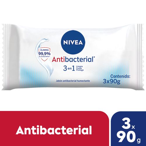 Jabón Humectante Antibacterial 3 En 1 Para Todo Tipo De Piel Nivea 3 X 90 Gr.