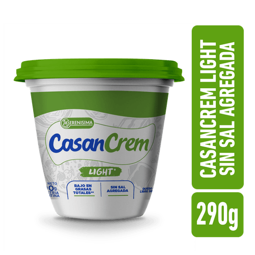 Queso Light Sin Sal Agregada Casancrem 290 Gr.